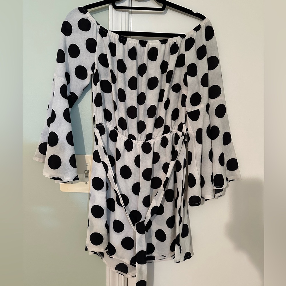Black and White Polka Dot Romper